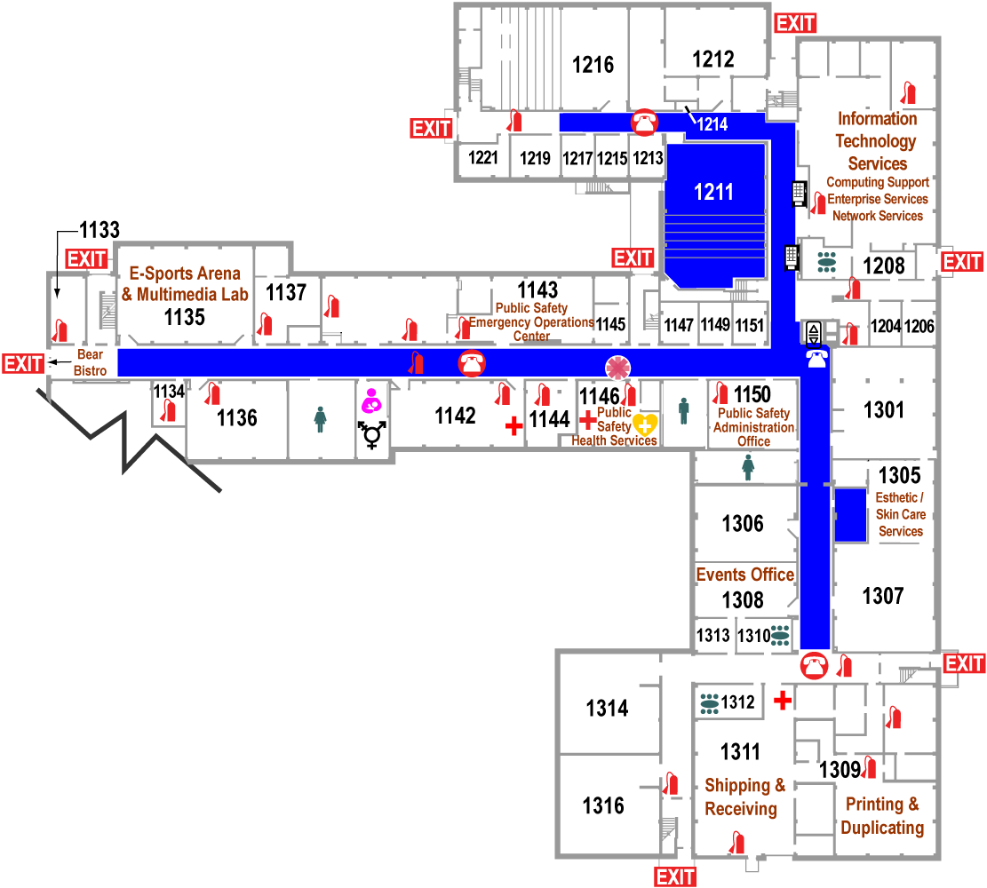 Curtice-Mott Complex First Floor East Floor Plan Map
