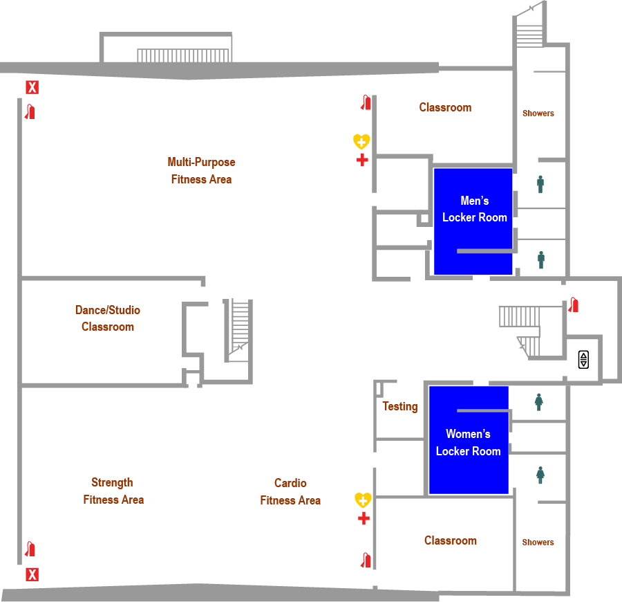 Durham Wellness and Physical Education Center Floor Plan Map