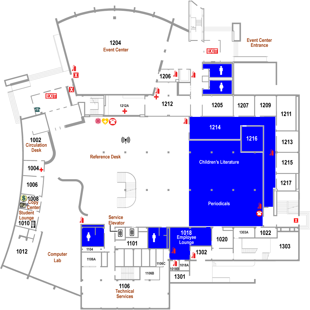 Mott Library First Floor Plan Map