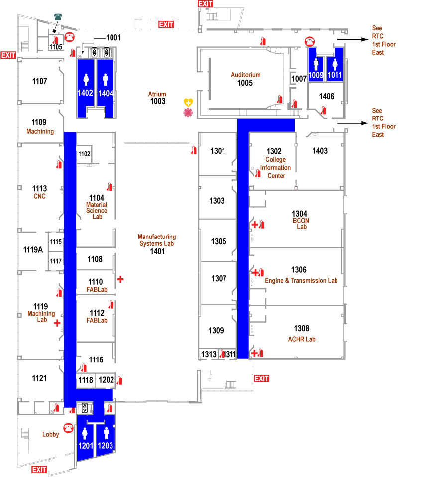 Regional Technology Center First Floor West Plan Map