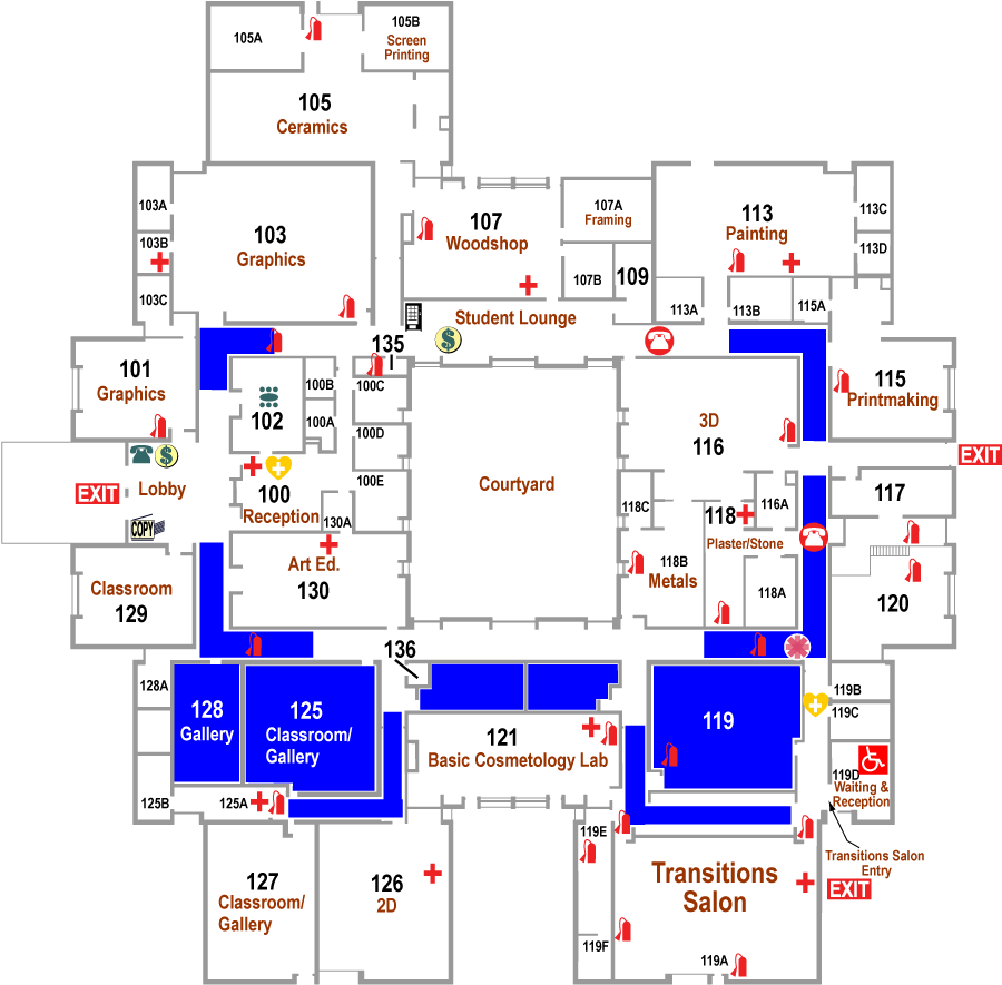 Visual Arts & Design Center Floorplan Map