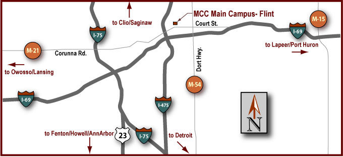 Main Campus - Flint Driving Map